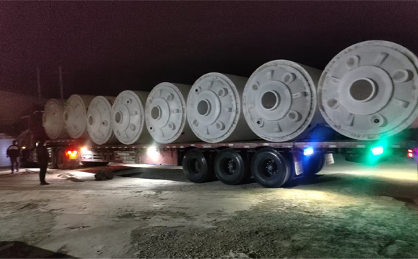 华池锥底桶交付现场